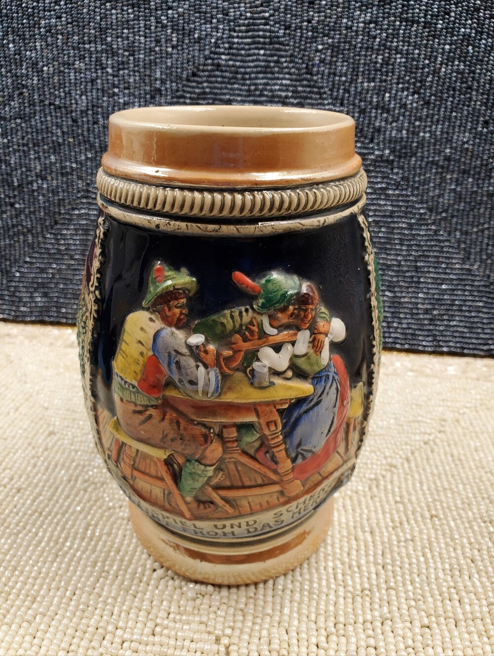 Vintage German beer stein, traditional stoneware tankard, made in Germany (C8)